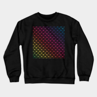 Rainbow Scottish Terriers (Scottie Dogs) on Black Background Crewneck Sweatshirt